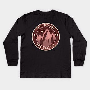 Mountains are Calling !!  Vacation Quote Kids Long Sleeve T-Shirt